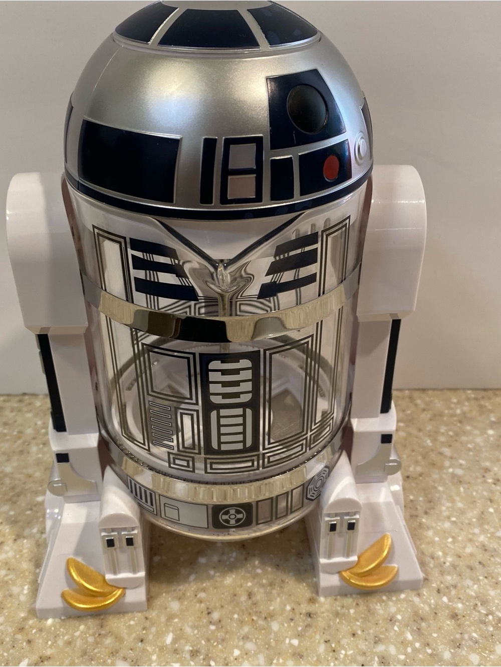 R2-D2 Inspired Silver and White Decorative Kitchen French Press